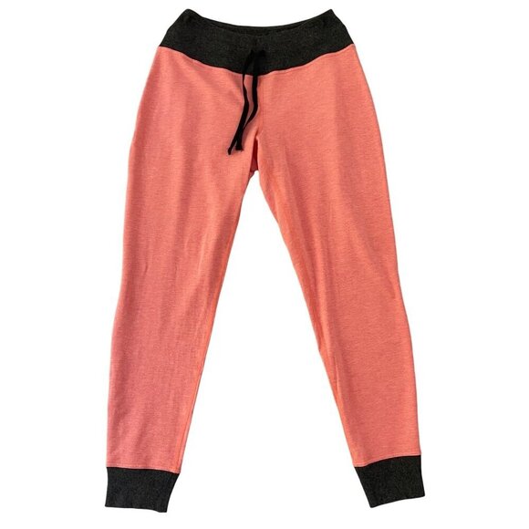 Karma Womens Coral & Charcoal Joggers With Drawstring Waist yoga loungewear cozy - Picture 1 of 9